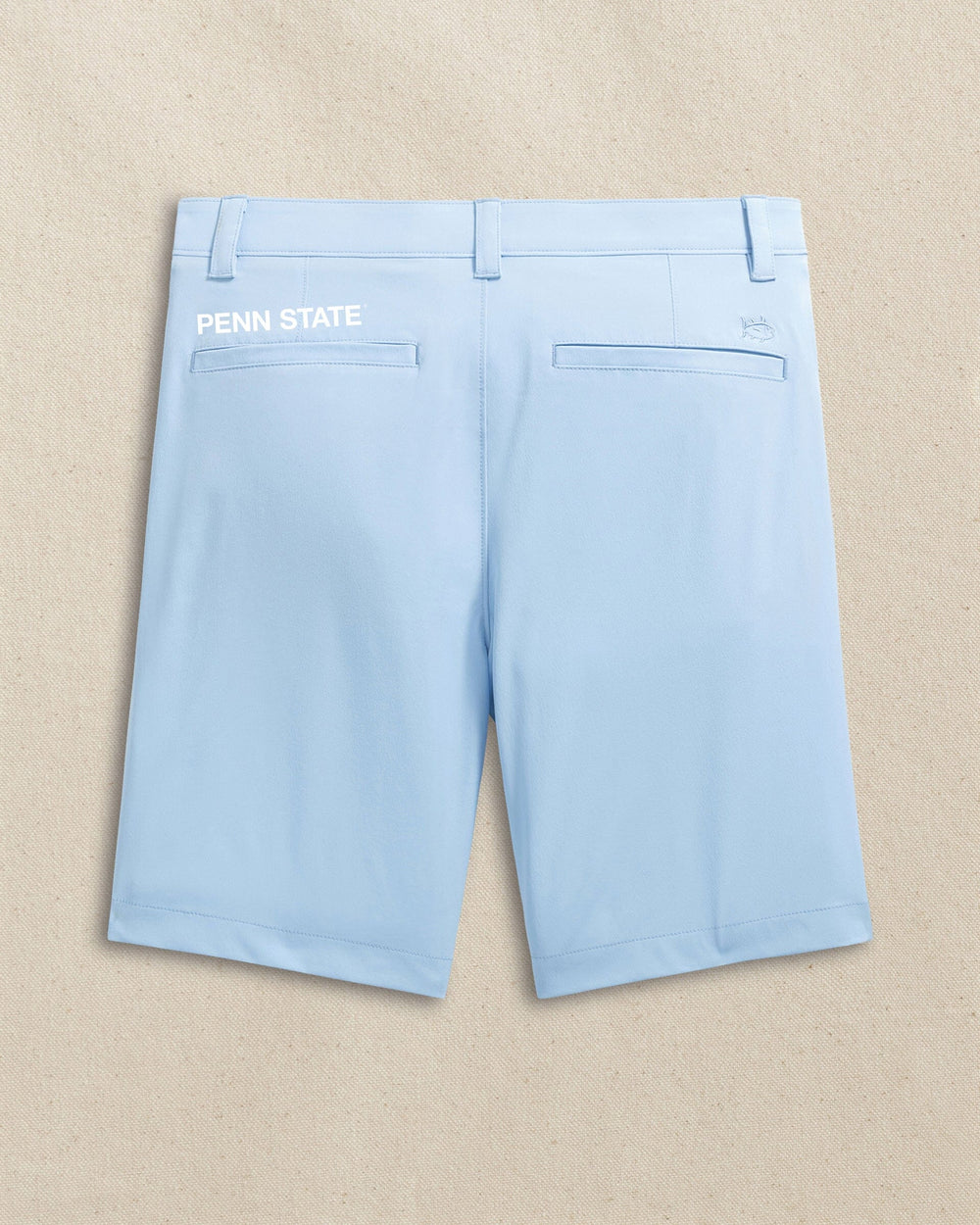 The back view of the Southern Tide Penn State Nittany Lions brrr°®-die 8" Performance Short by Southern Tide - Cerulean