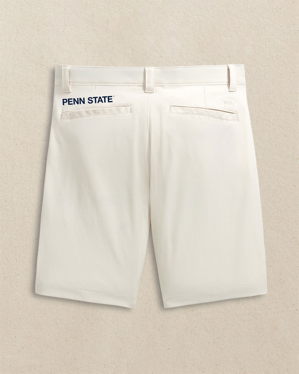 The back view of the Southern Tide Penn State Nittany Lions brrr°®-die 8" Performance Short by Southern Tide - Stone