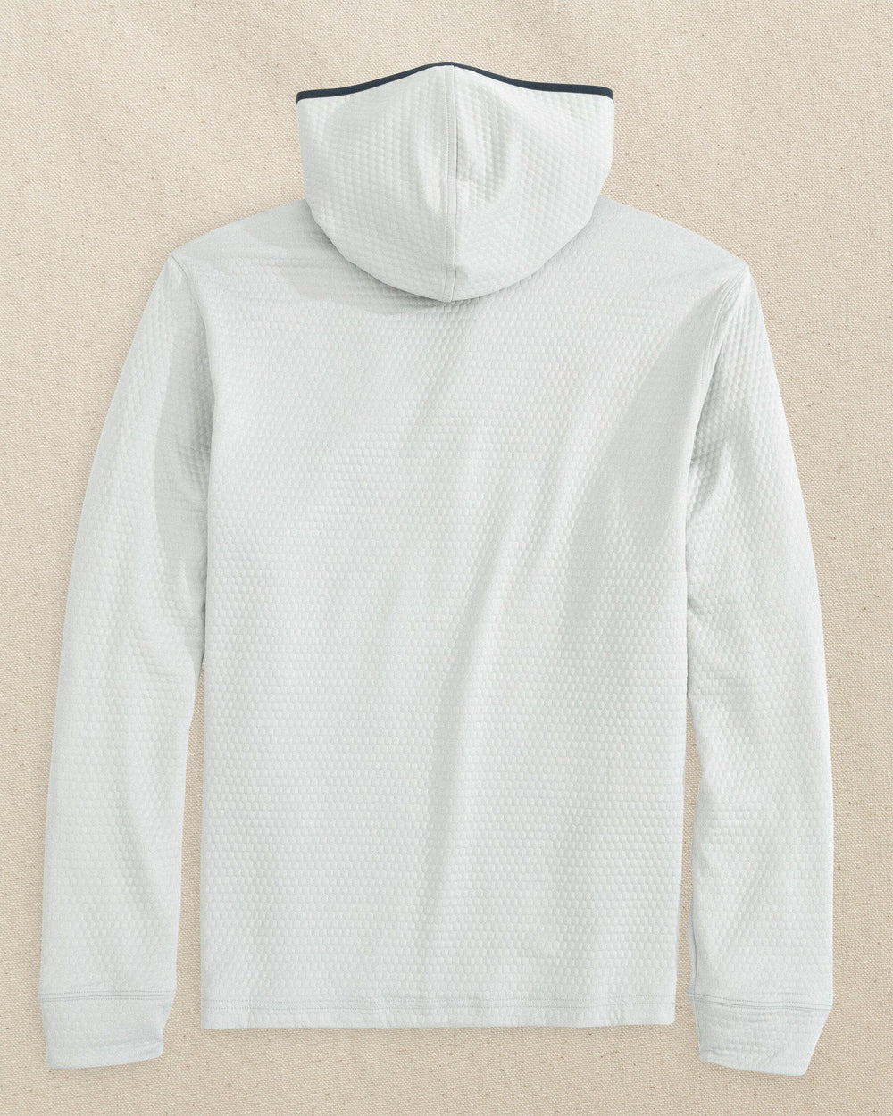 The back view of the Southern Tide Penn State Nittany Lions Scuttle Quarter Zip Hoodie by Southern Tide - Heather Slate Grey