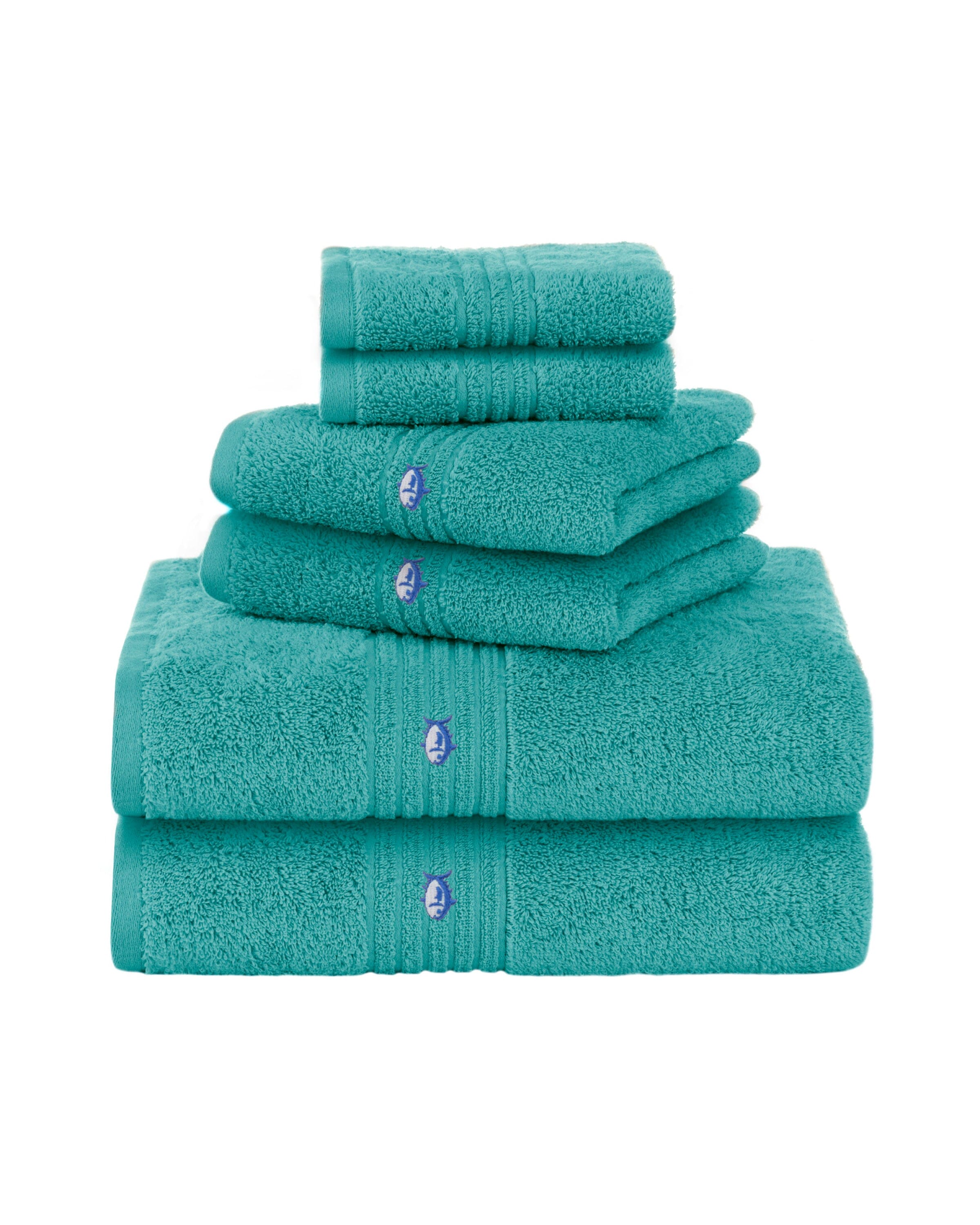 Performance 5.0 Bath Towel 6-Piece Set - Aqua | Southern Tide