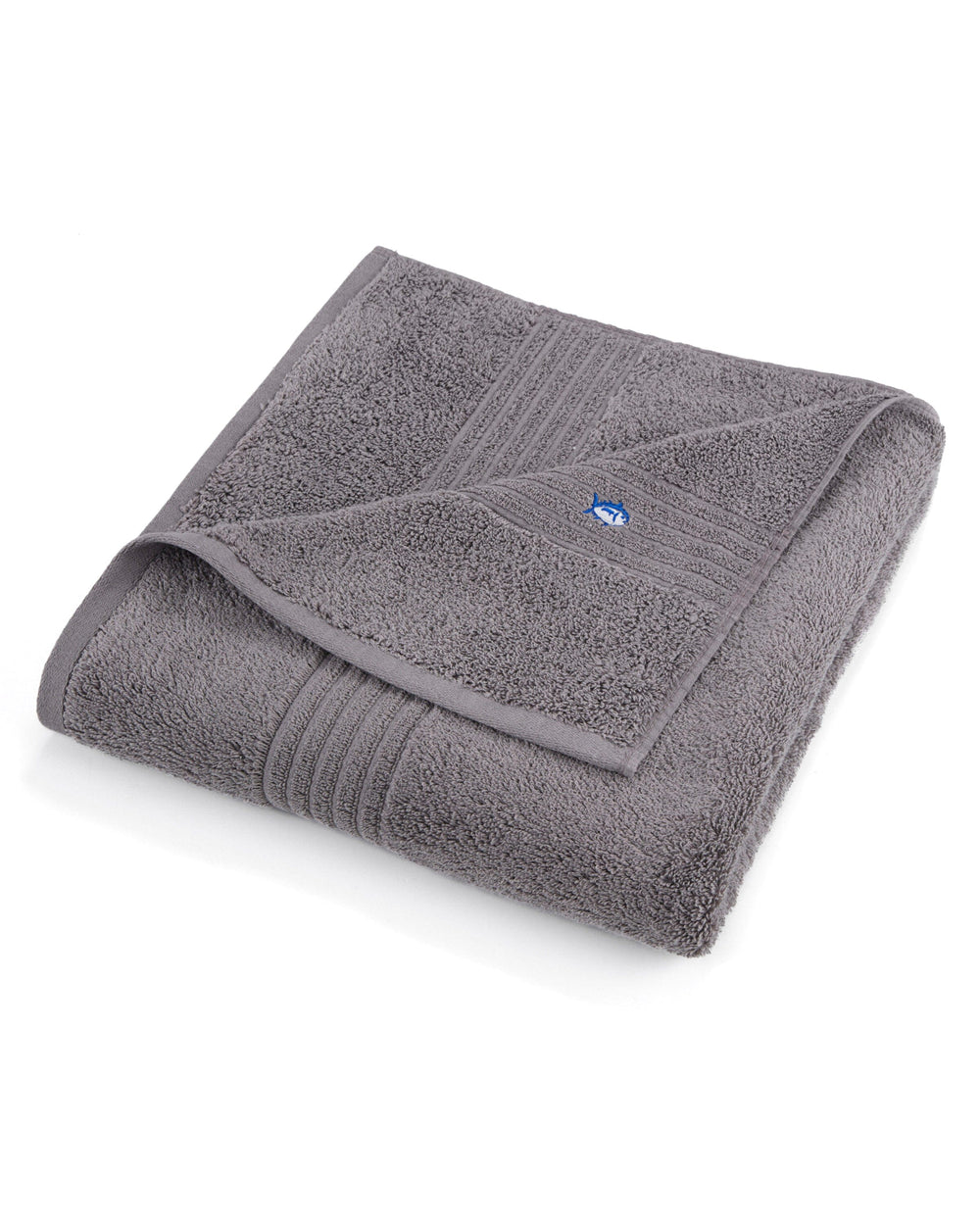 The front view of the Southern Tide Performance 5.0 Bath Towel 6-Piece Set in Nautical Grey by Southern Tide - Nautical Grey