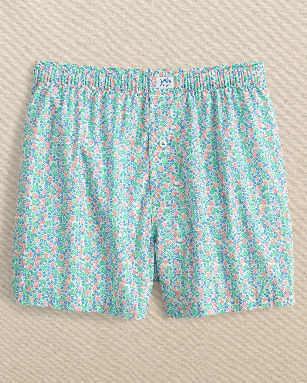 The front view of the Southern Tide Petal Party Boxer by Southern Tide - Classic White