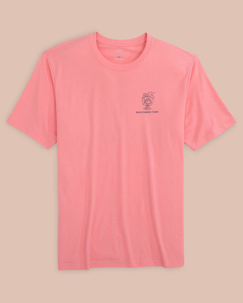 The front view of the Southern Tide Pink Punch Short Sleeve T-Shirt by Southern Tide - Geranium Pink