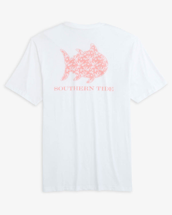 The back view of the Southern Tide Plumeria Short Sleeve T-Shirt by Southern Tide - Classic White