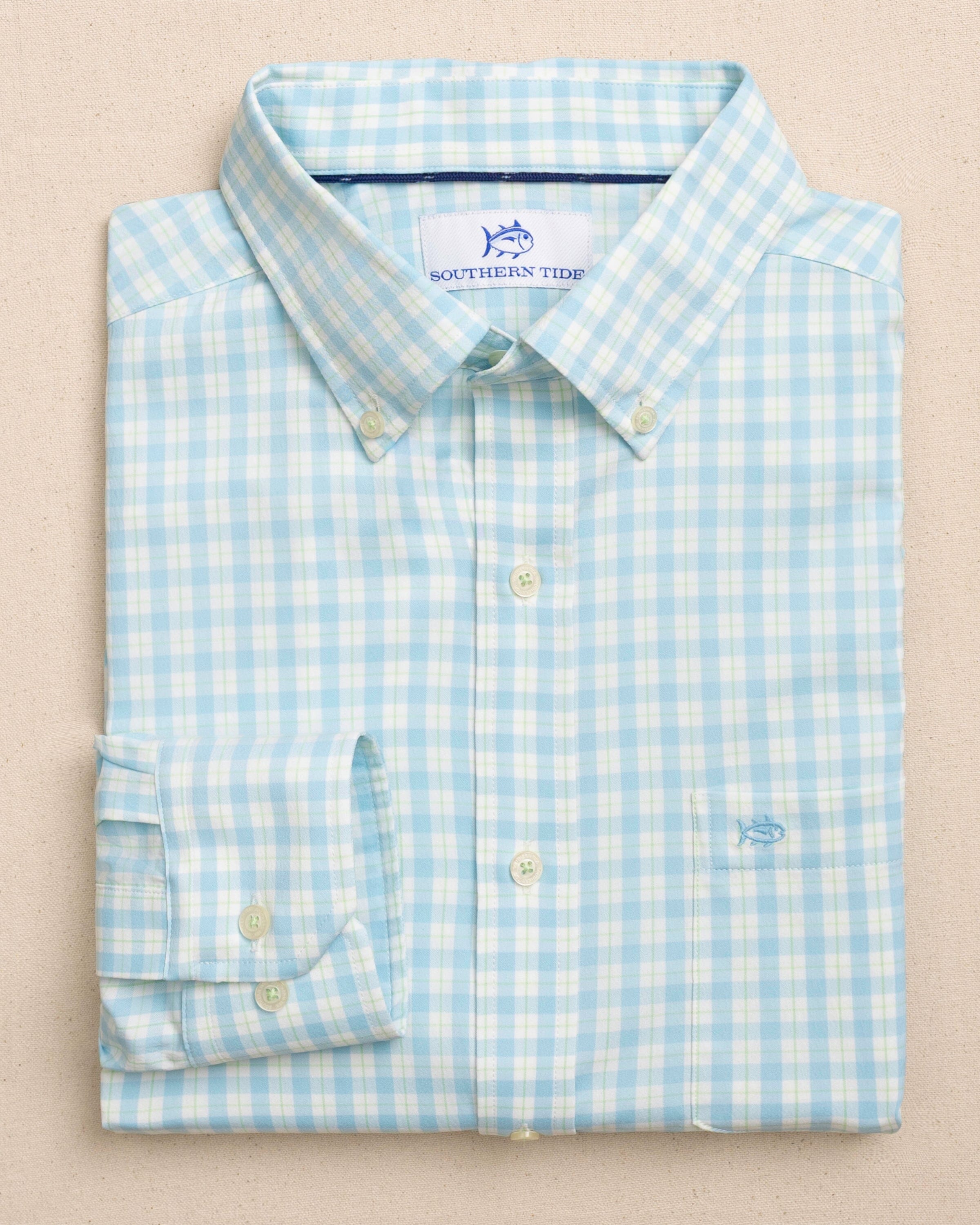 Men's Precheck Plaid Coastal Breeze® Sport Shirt | Southern Tide