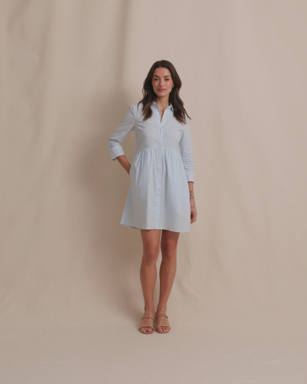 The video view of the Southern Tide Cara brrr°® Stripe Dress by Southern Tide - Cerulean