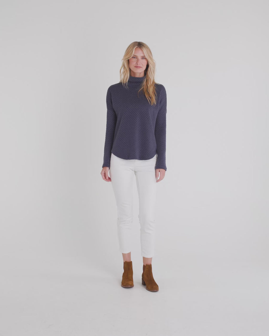 The video of the Southern Tide Mellie MockNeck Sweatshirt by Southern Tide - Nautical Navy