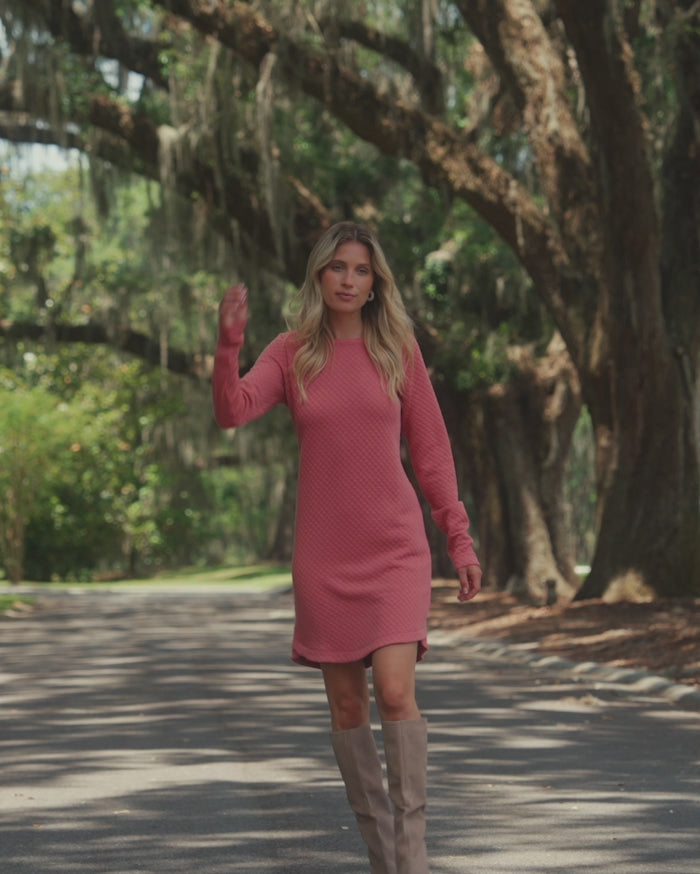 The video of the Southern Tide Milani Texture Dress by Southern Tide - Dusty Coral