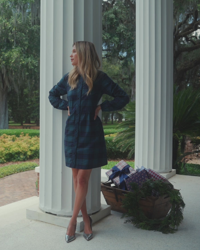 The video of the Southern Tide Lendy Plaid Dress by Southern Tide - Georgian Bay Green