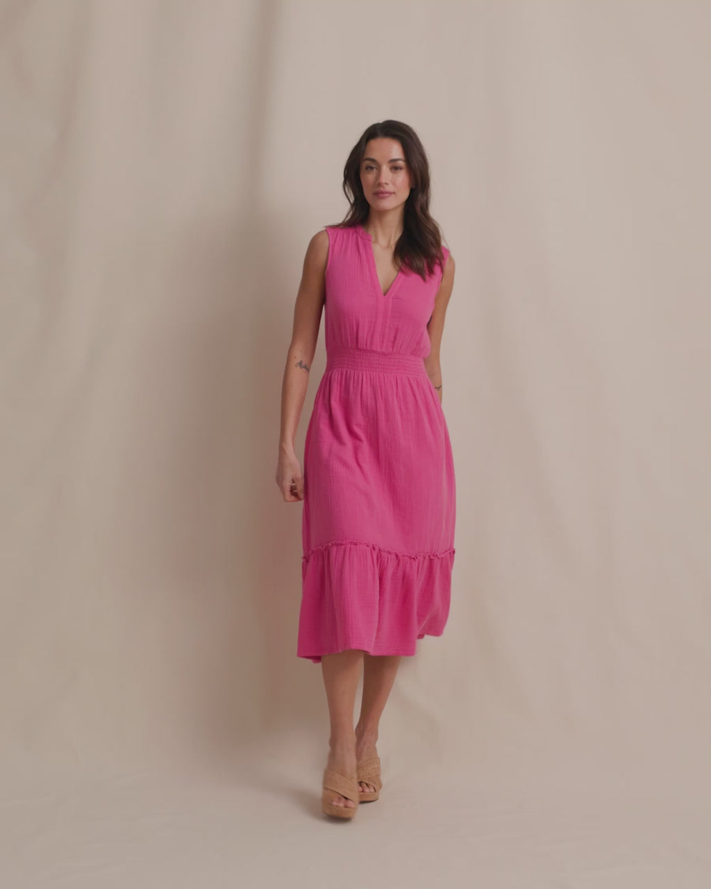 The video view of the Southern Tide Adley Midi Dress by Southern Tide - Very Berry