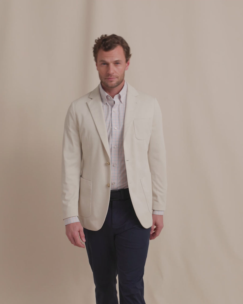 The video view of the Southern Tide Charleston Blazer by Southern Tide - Perfectly Pale Khaki