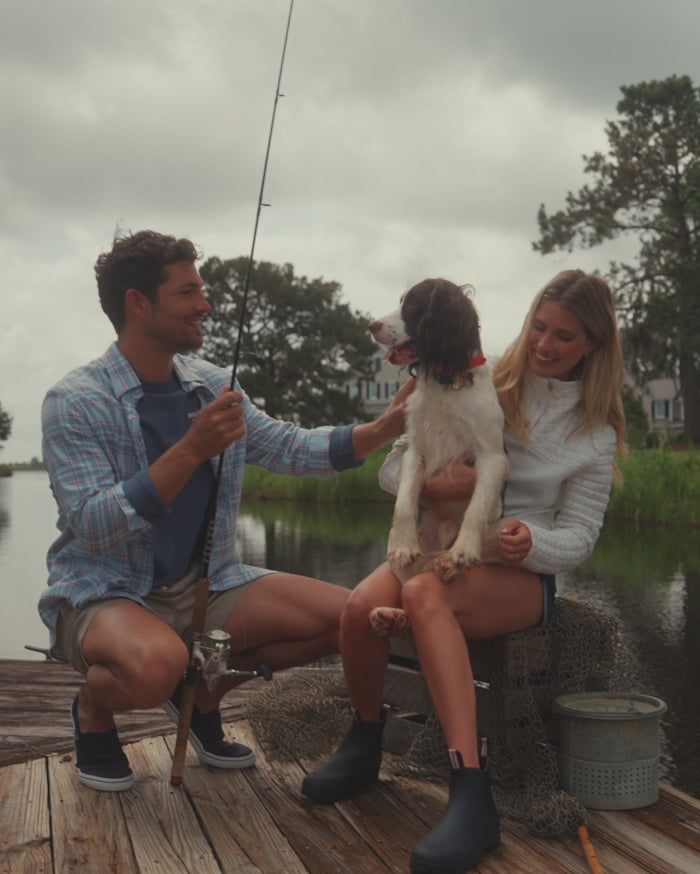 The video of the Southern Tide Fresh Local Seafood Long Sleeve T-Shirt by Southern Tide - Blue Haze
