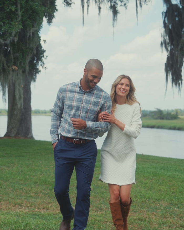 The video of the Southern Tide Heather Longleaf Plaid Intercoastal Flannel Sport Shirts by Southern Tide - Heather Dress Blue