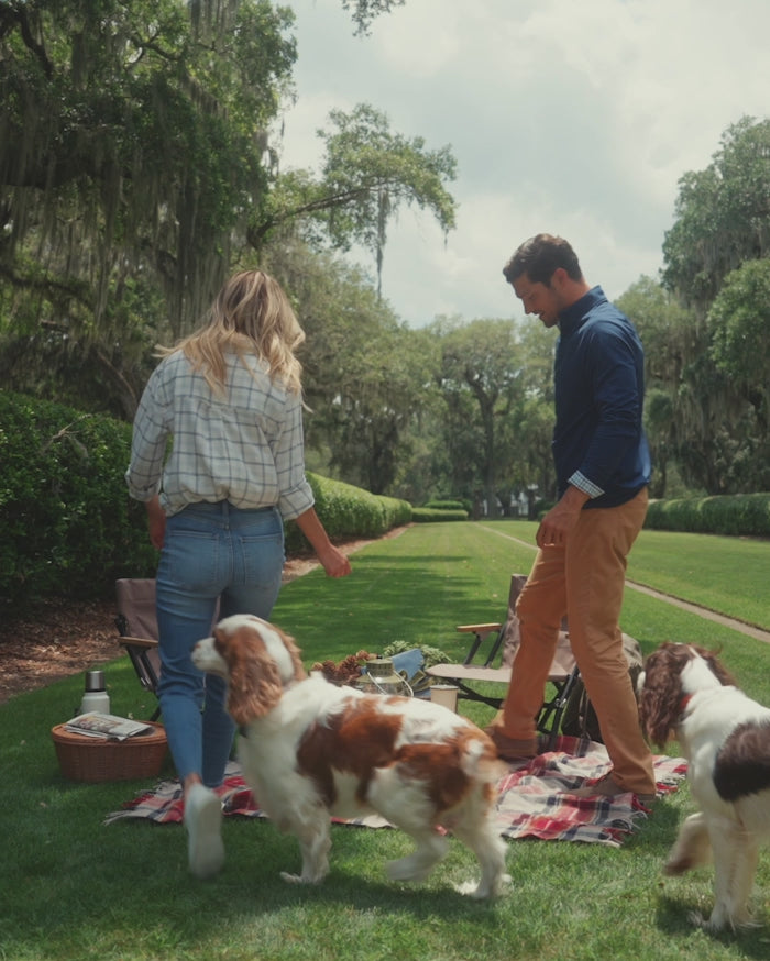 The video of the Southern Tide Niki Chilly Morning Plaid Shirt by Southern Tide - Marshmallow
