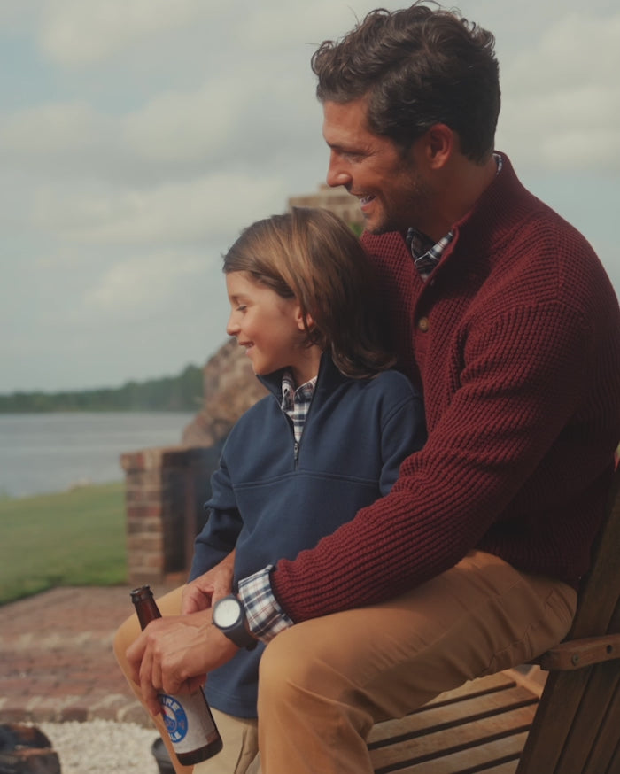 The video of the Southern Tide Youth McLain Quarter Zip by Southern Tide - Dress Blue