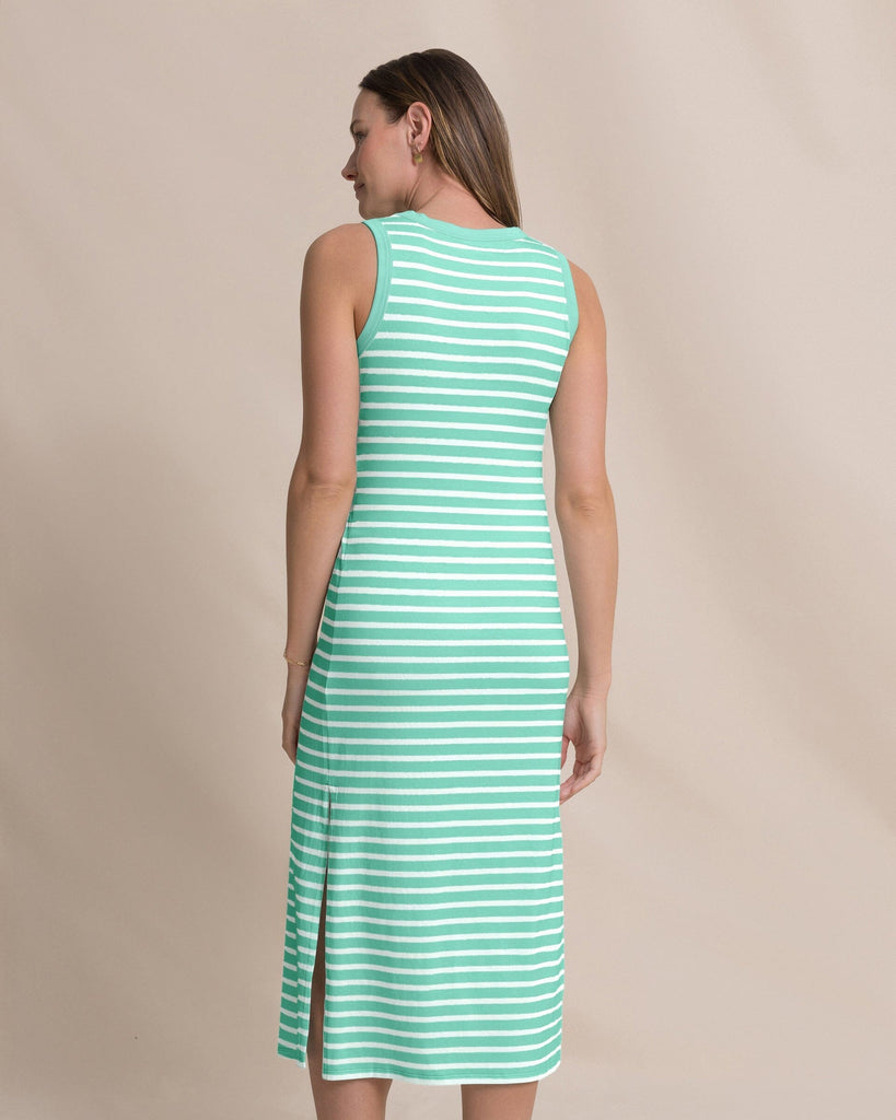 Southern Tide Women's Ramona Stripe Midi Dress Gulf Shores (Size S) 57% Pima Cotton 38% Lyocell 5% Spandex?