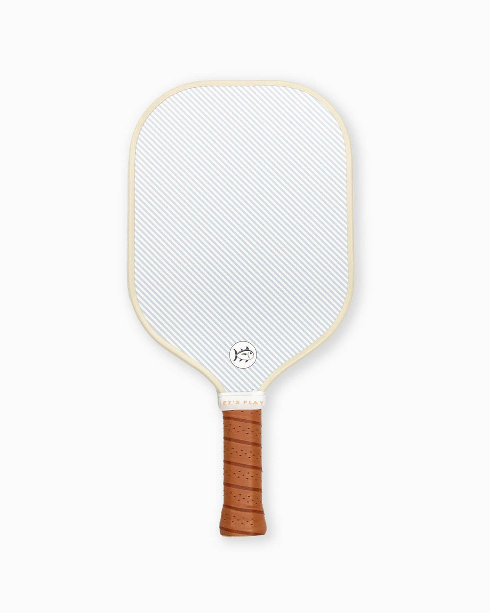 The front view of the Southern Tide Recess + Southern Tide Skipjack Stripe Pickleball Paddle by Southern Tide - Sky Blue