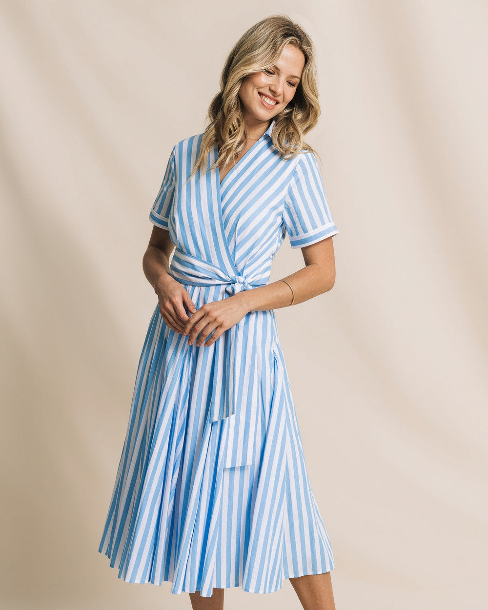 The front view of the Southern Tide Regina Midi Dress by Southern Tide - Ocean Channel