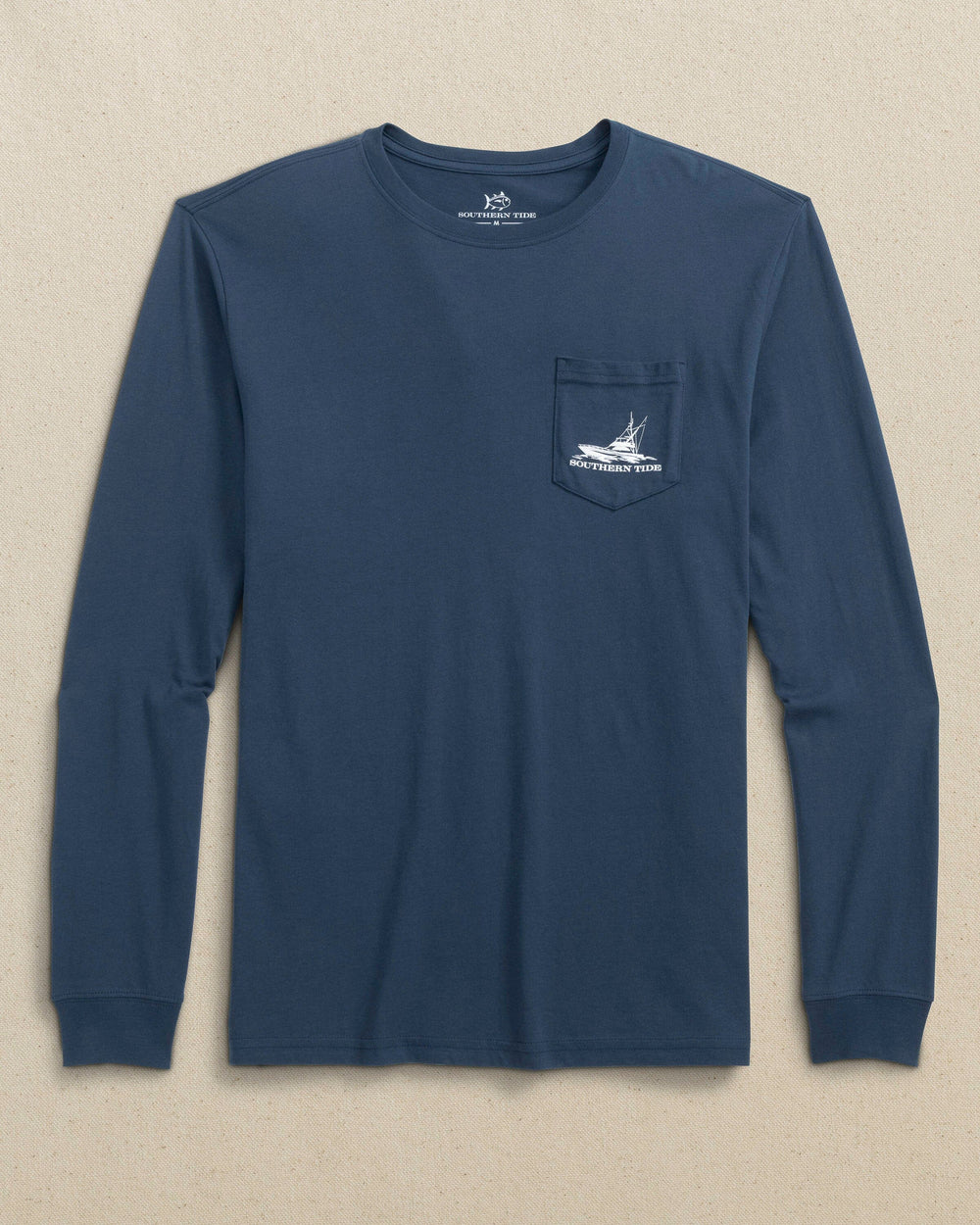 The front view of the Southern Tide Retro Original Skipjack Long Sleeve T-Shirt by Southern Tide - Navy