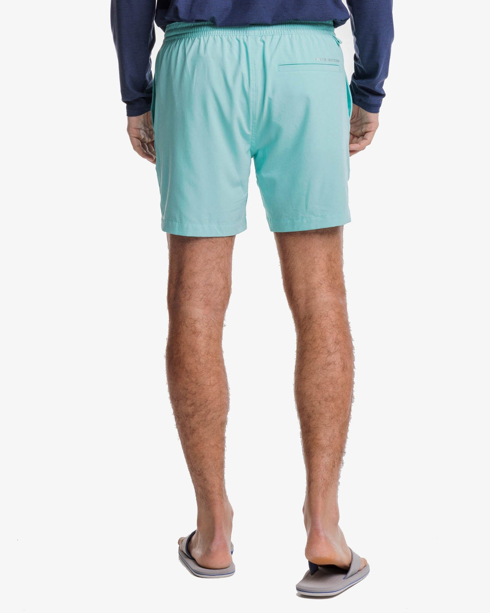 The back front view of the Men's Rip Channel 6 Inch Performance Short by Southern Tide - Mint