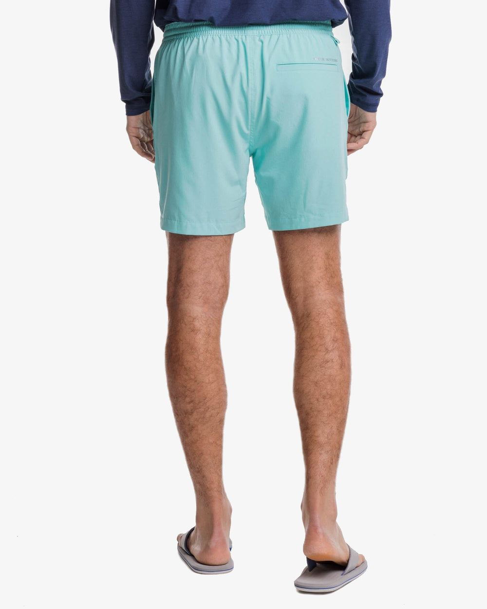 The back front view of the Men's Rip Channel 6 Inch Performance Short by Southern Tide - Mint