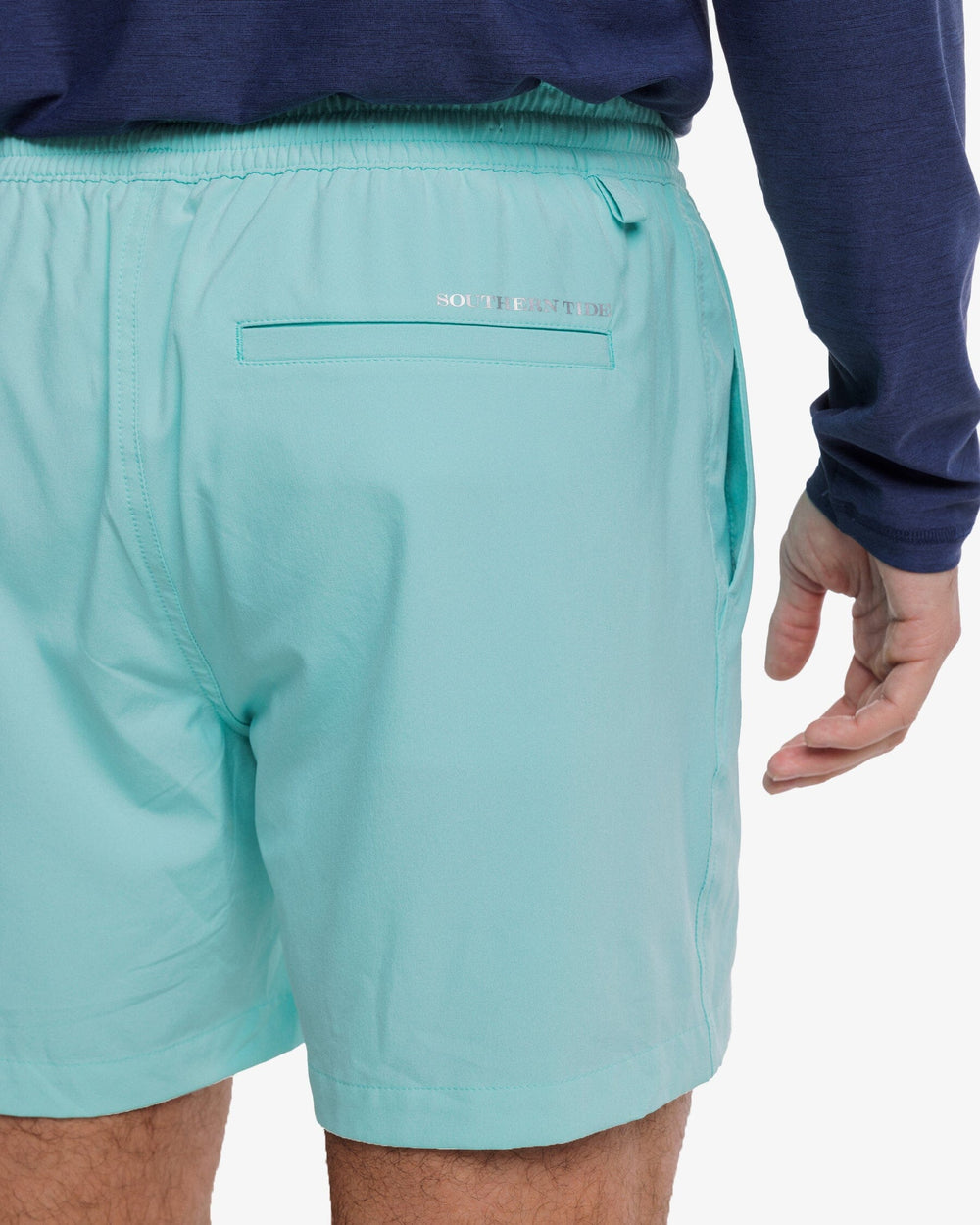 The model detail view of the Men's Rip Channel 6 Inch Performance Short by Southern Tide - Mint