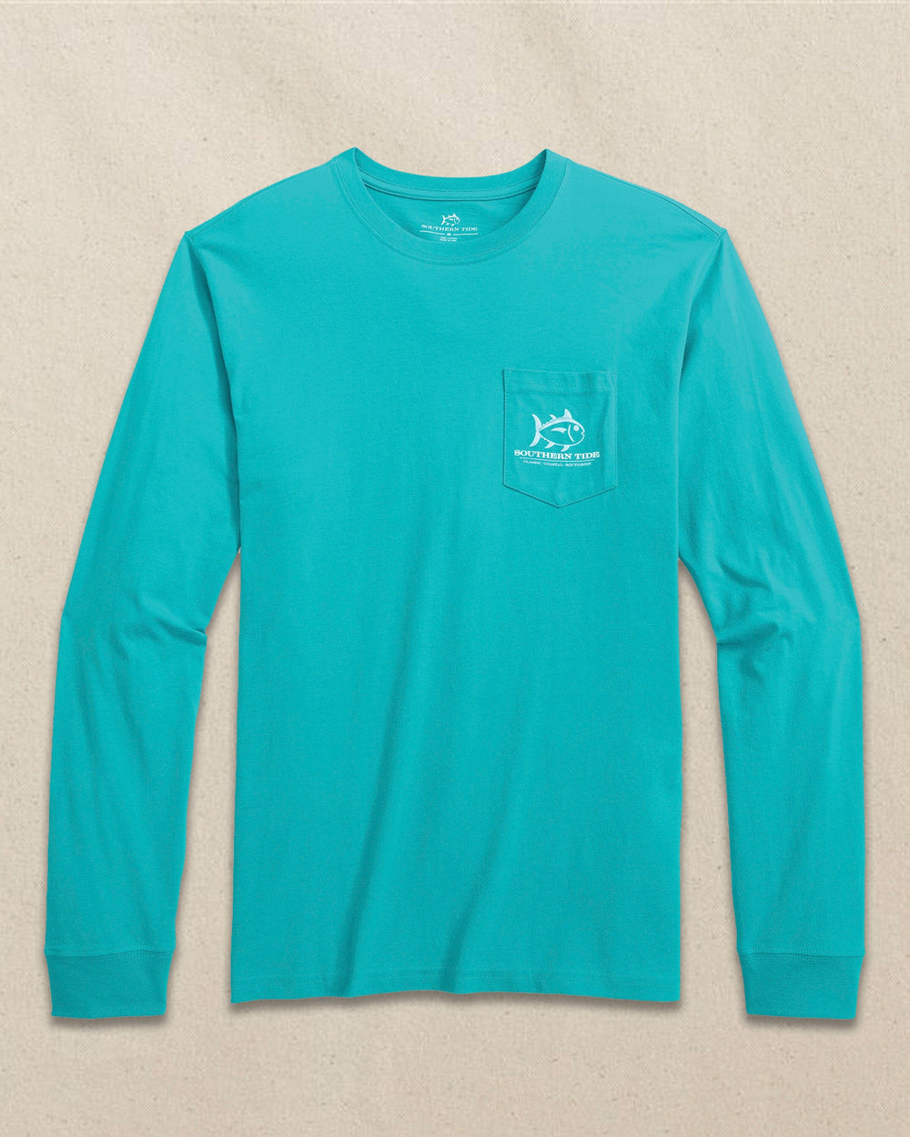 The front view of the Southern Tide Rising Skipjack Long Sleeve T-Shirt by Southern Tide - Gulf Stream