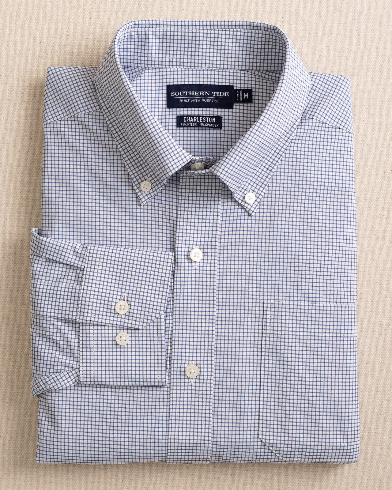 The front view of the Southern Tide Rosemont Brrr°® Intercoastal Performance Sport Shirt by Southern Tide - Seven Seas Blue