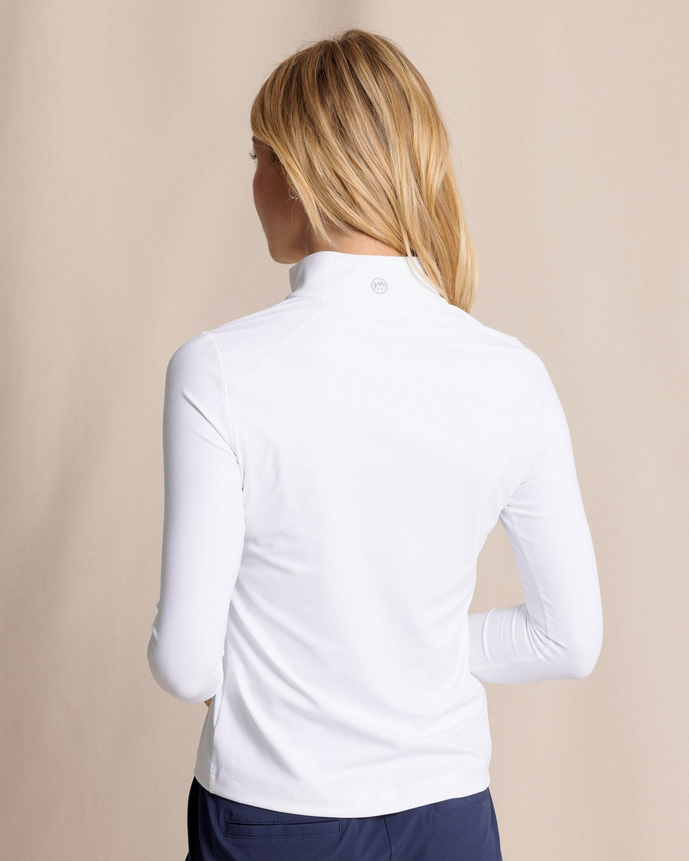 The back view of the Southern Tide Runaround Quarter Zip by Southern Tide - Classic White