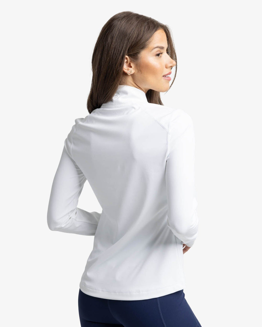The back view of the Southern Tide Runaround Quarter Zip Pull Over by Southern Tide - Classic White