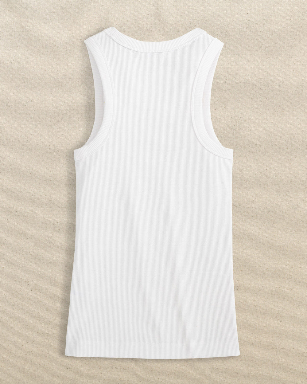 The back view of the Southern Tide Ryan Solid Rib Tank by Southern Tide - Classic White