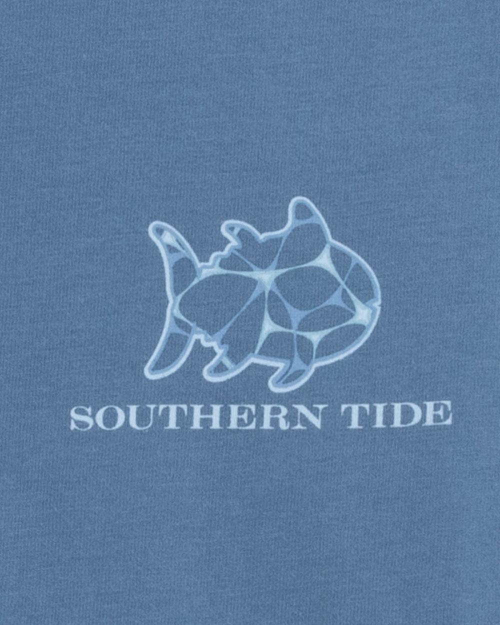 The detail view of the Southern Tide Sailing with Skipjacks Short Sleeve T-Shirt by Southern Tide - Coronet Blue