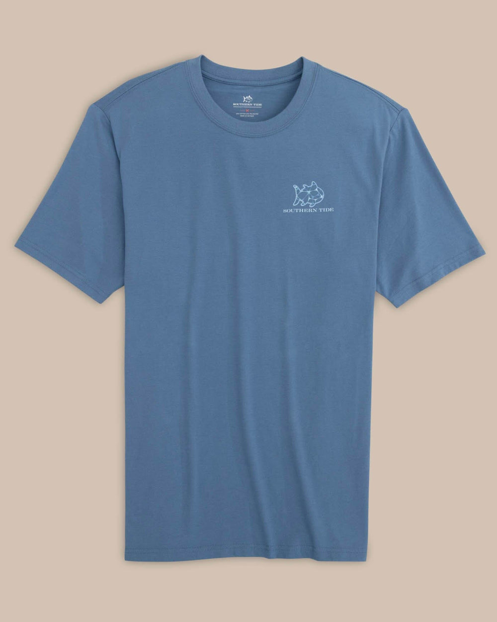 The front view of the Southern Tide Sailing with Skipjacks Short Sleeve T-Shirt by Southern Tide - Coronet Blue