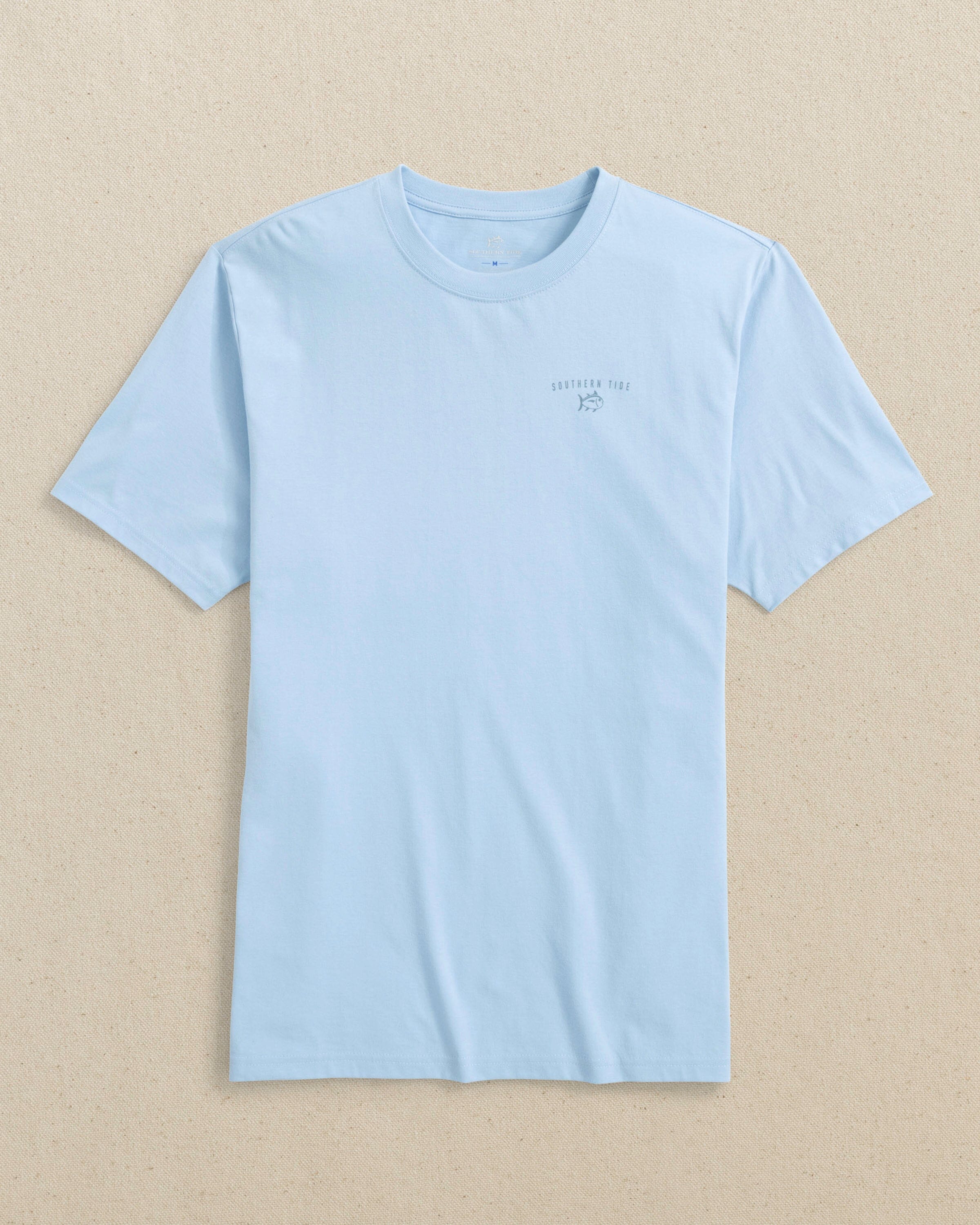SALSATION　Tshirt with split　S　Light blue Aqua Cyan gradient man's cotton t-shirt abstract print