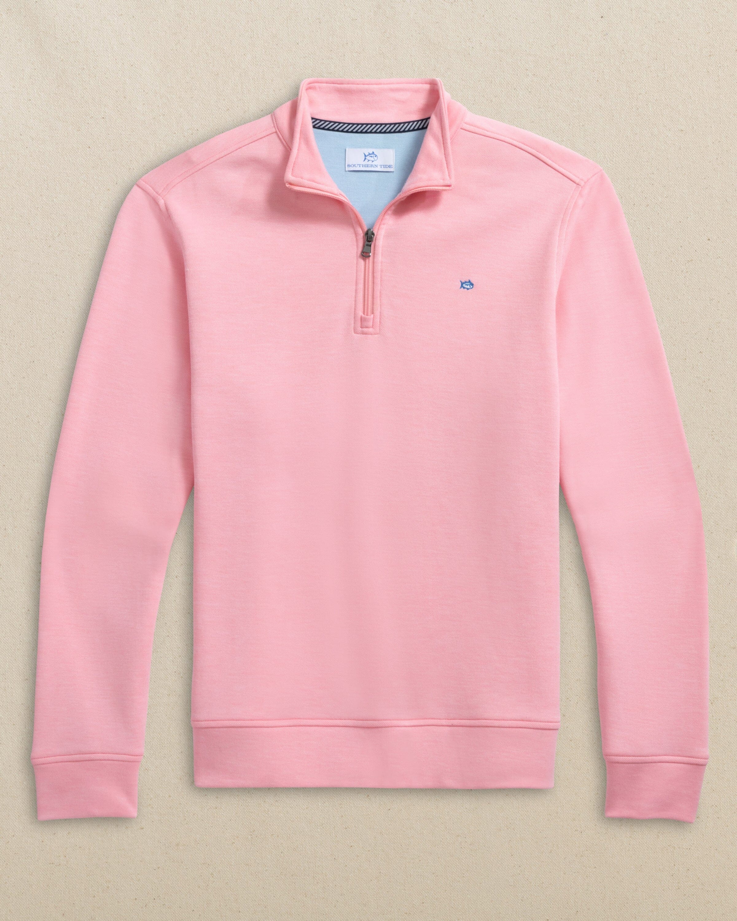 Men's Sandy Cove Pique Quarter Zip - Sea Pink | Southern Tide