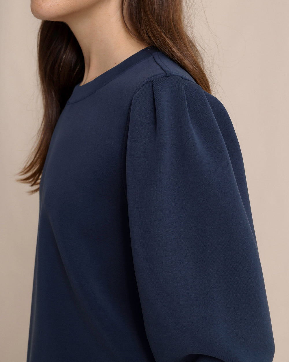 The detail view of the Southern Tide Sara Lounge Pullover by Southern Tide - Dress Blue