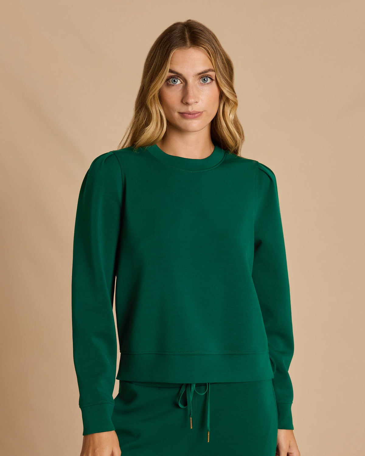 The front view of the Southern Tide Sara Lounge Pullover by Southern Tide - Salt Meadow