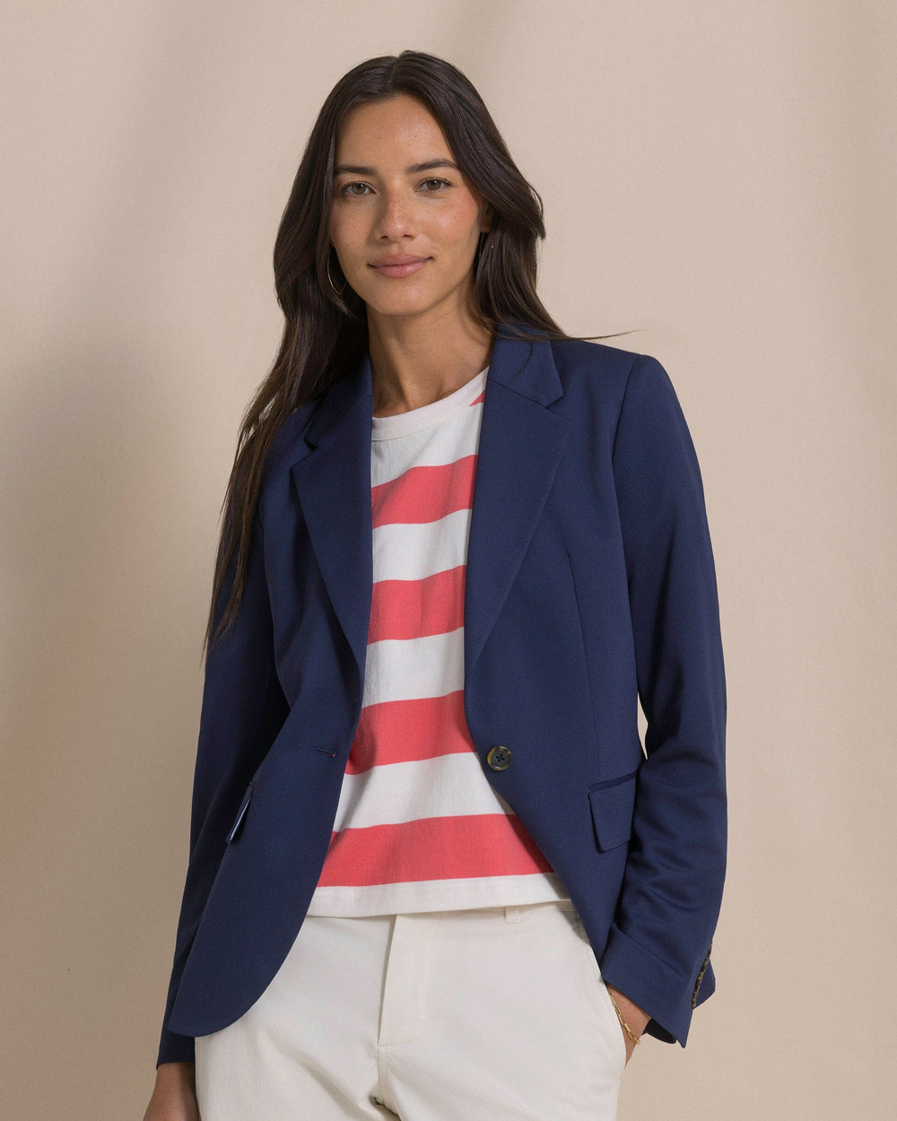 The front view of the Southern Tide Savannah Blazer by Southern Tide - Nautical Blue