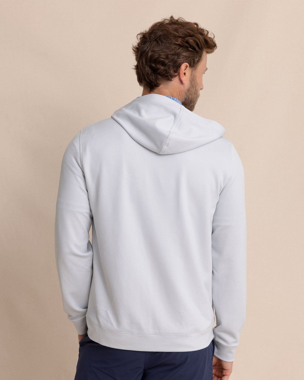 The back view of the Southern Tide Schooner Full-Zip Hoodie by Southern Tide - Silver Lake