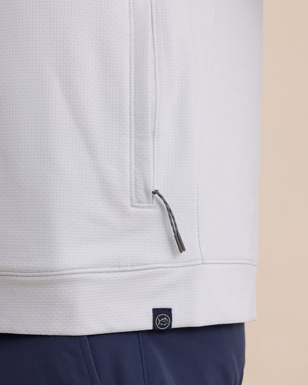 The detail view of the Southern Tide Schooner Full-Zip Hoodie by Southern Tide - Silver Lake