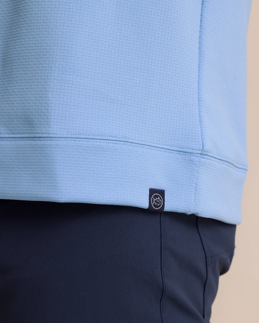 The detail view of the Southern Tide Schooner Long Sleeve Quarter Zip by Southern Tide - Ocean Channel