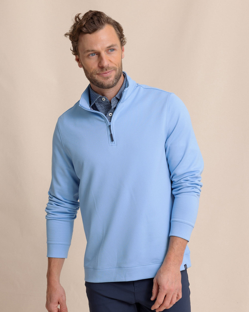 The front view of the Southern Tide Schooner Long Sleeve Quarter Zip by Southern Tide - Ocean Channel