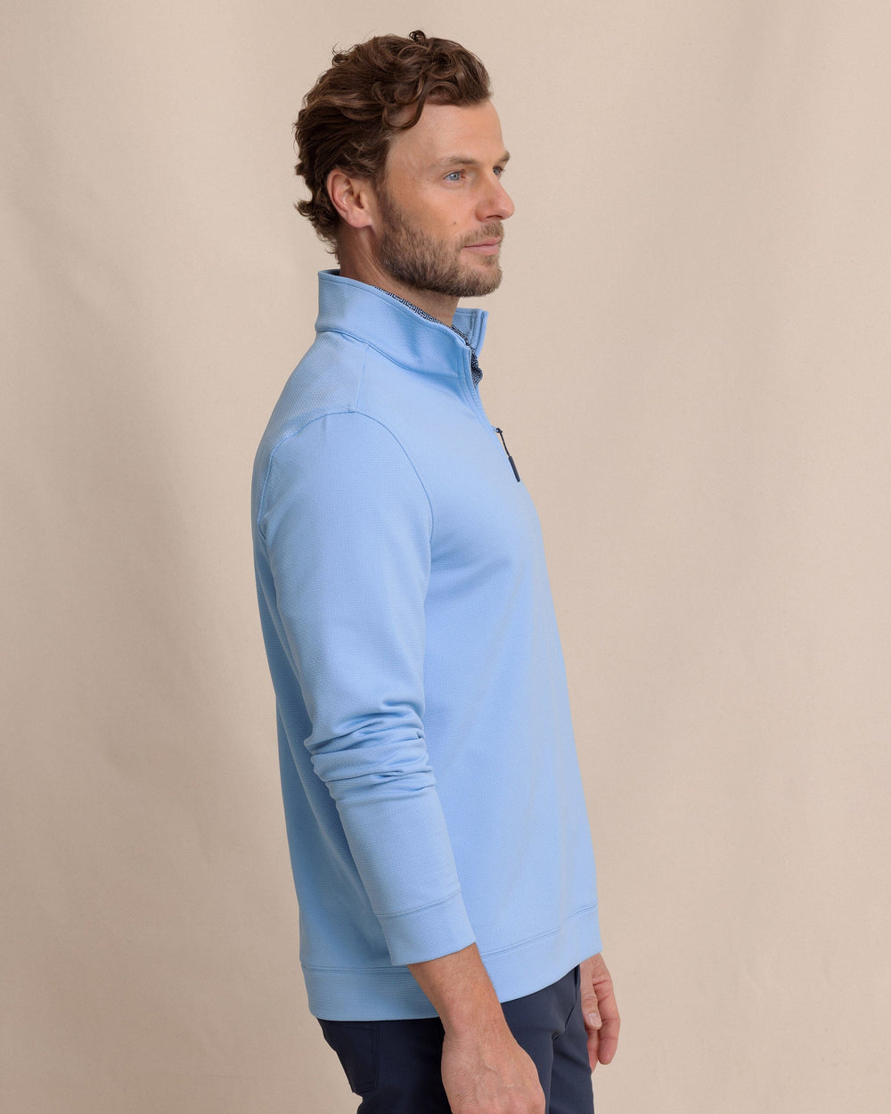 The side view of the Southern Tide Schooner Long Sleeve Quarter Zip by Southern Tide - Ocean Channel