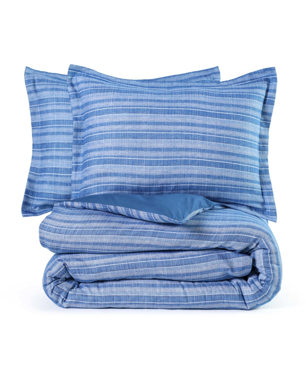 The front view of the Southern Tide Seafarer Comforter Set by Southern Tide - Blue
