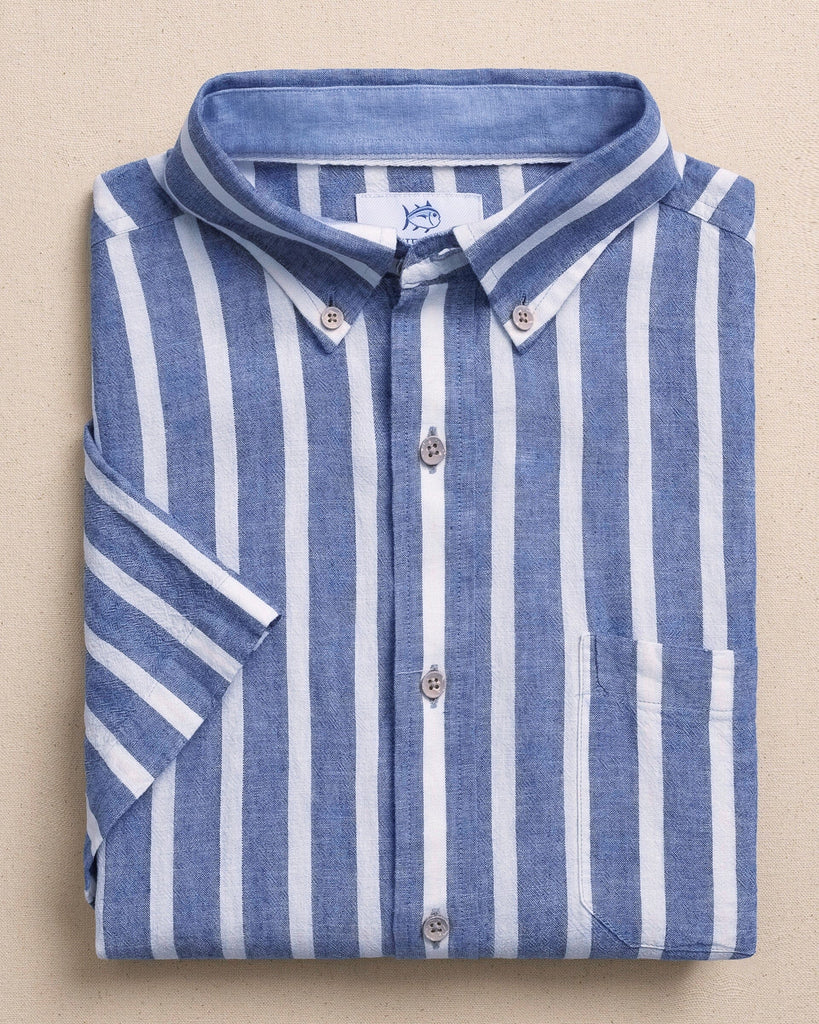 Men's Seamark Stripe Short Sleeve Sport Shirt | Southern Tide