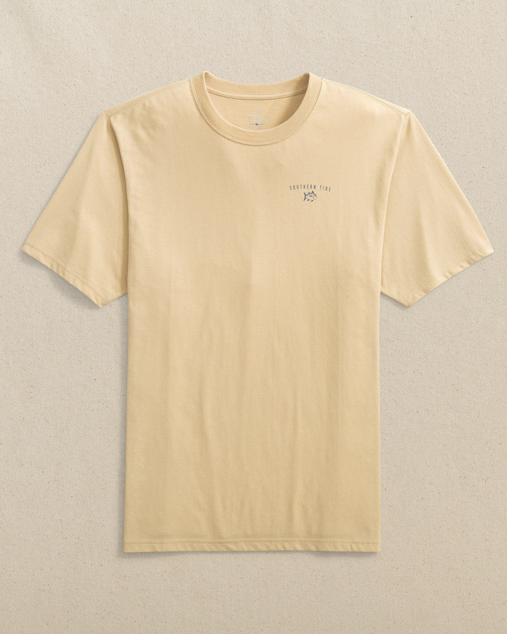 The front view of the Southern Tide Shark Tooth Skipjack Short Sleeve T-Shirt by Southern Tide - Irish Cream