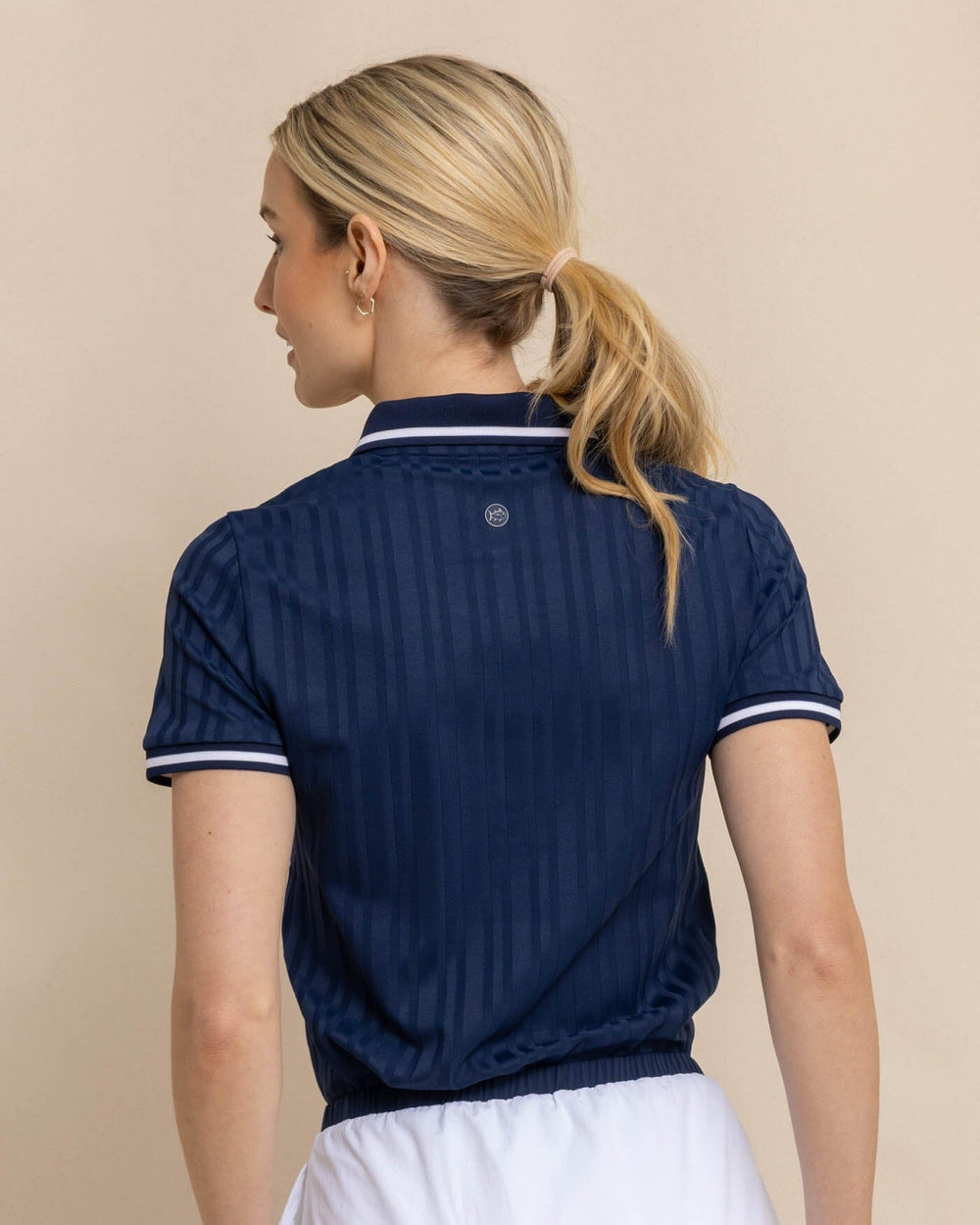 The back view of the Southern Tide Shaylyn Active Polo by Southern Tide - Dress Blue