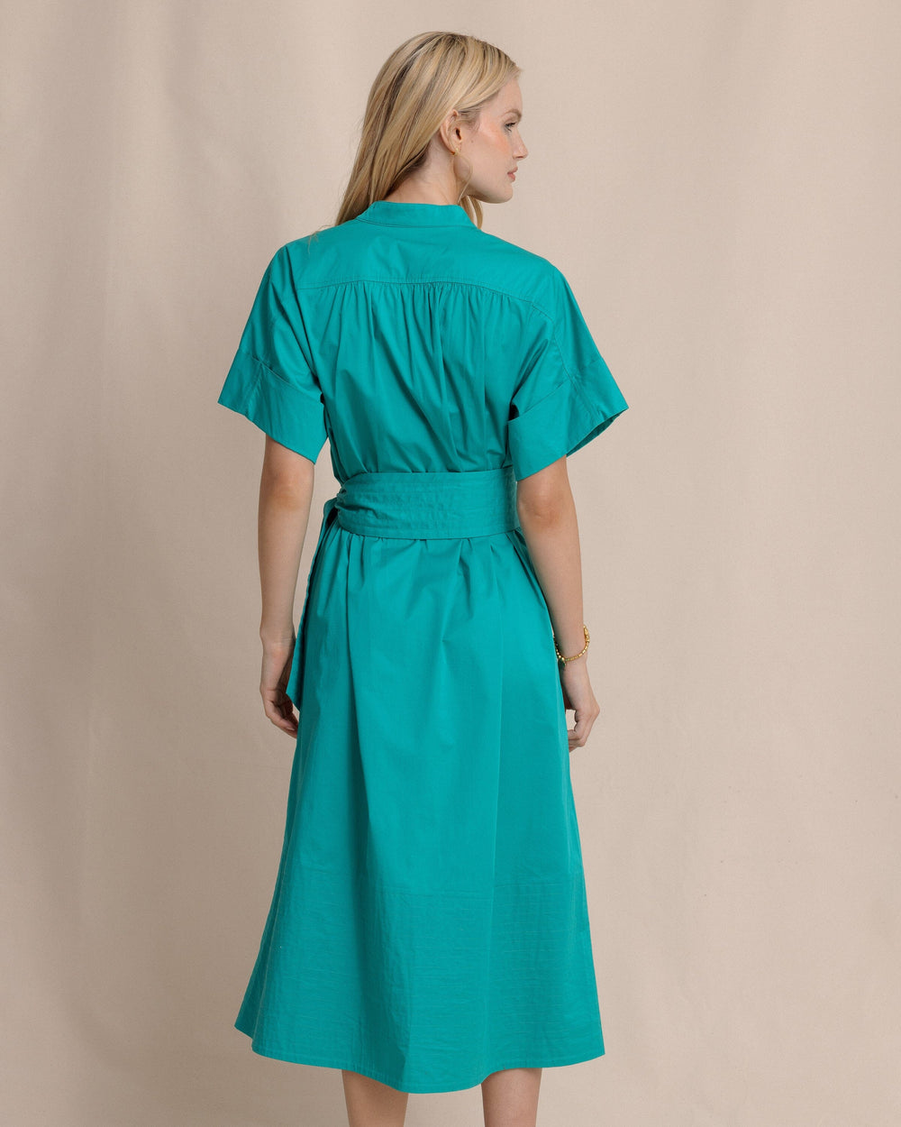 The back view of the Southern Tide Shelbi Midi Dress by Southern Tide - Spruce Shade