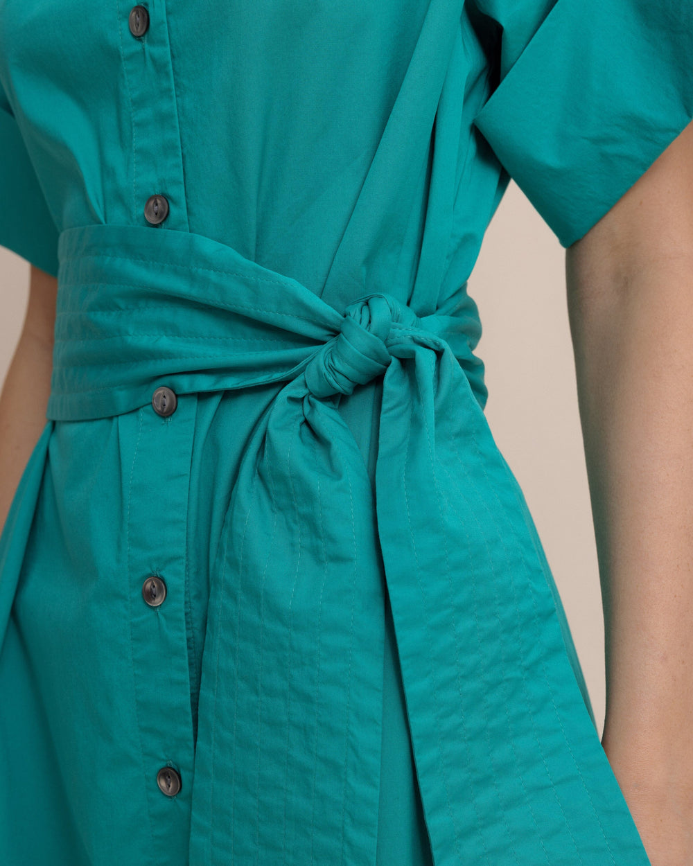 The detail view of the Southern Tide Shelbi Midi Dress by Southern Tide - Spruce Shade