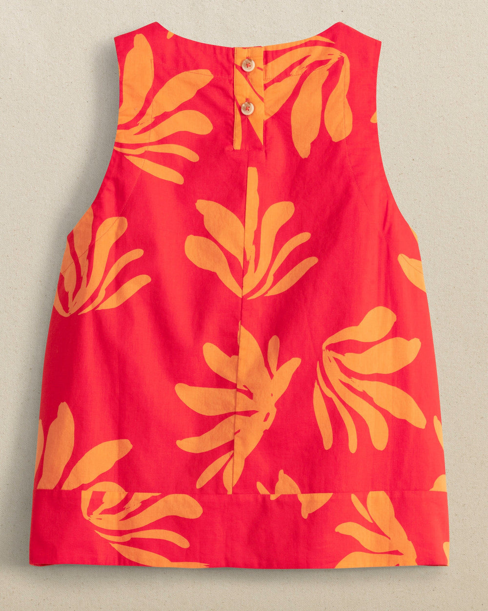 The back view of the Southern Tide Simone Leafy Luxe Printed Tank in Poppy Red by Southern Tide - Poppy Red